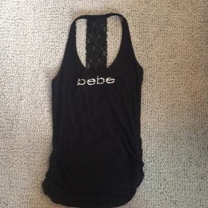 Bebe Black Racerback tank